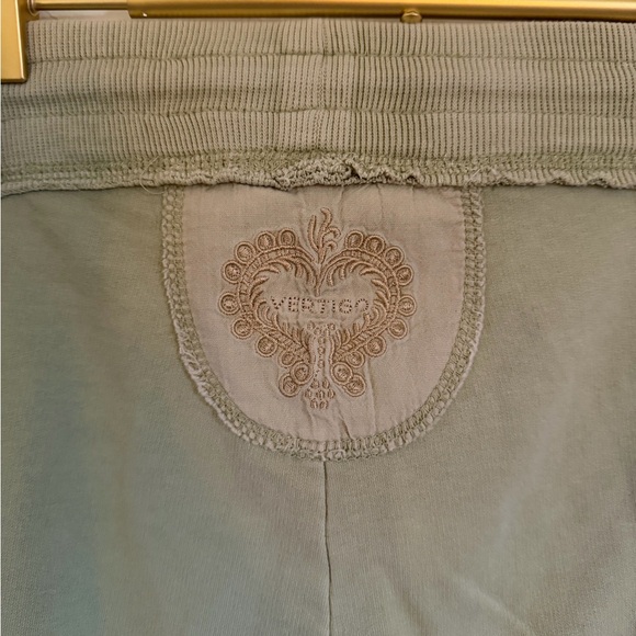Vertigo Paris Y2K Green Embroidered Drawstring Cotton Sweat Pants Size Large - Picture 7 of 8